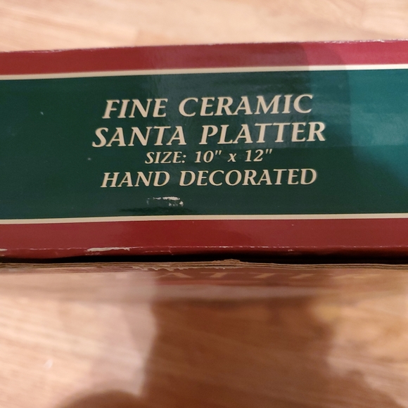 Santa Claus Christmas Platter Ceramic Hand Decorated - Picture 7 of 8